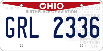 OH license plate GRL2336