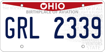 OH license plate GRL2339