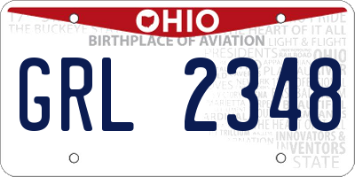 OH license plate GRL2348