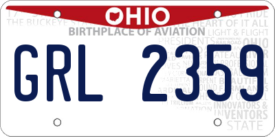 OH license plate GRL2359