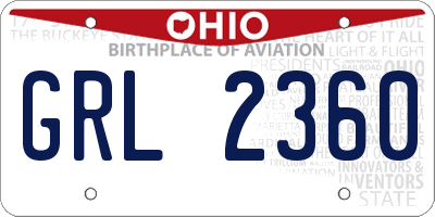 OH license plate GRL2360