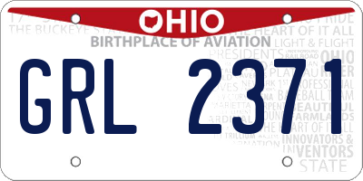 OH license plate GRL2371