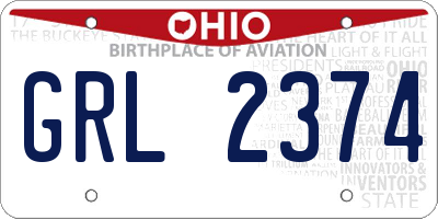 OH license plate GRL2374
