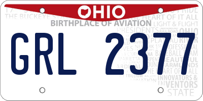 OH license plate GRL2377