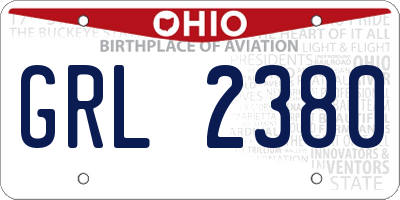 OH license plate GRL2380