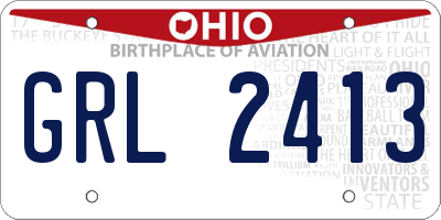 OH license plate GRL2413