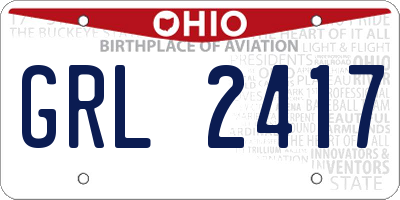 OH license plate GRL2417