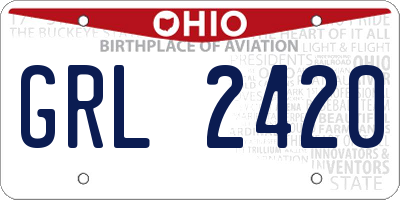 OH license plate GRL2420