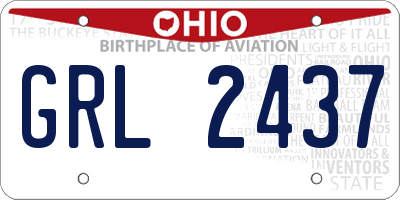OH license plate GRL2437