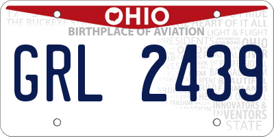 OH license plate GRL2439