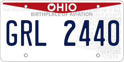 OH license plate GRL2440