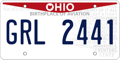 OH license plate GRL2441