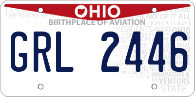 OH license plate GRL2446
