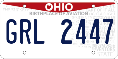 OH license plate GRL2447