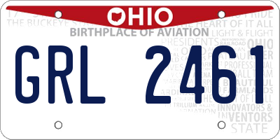 OH license plate GRL2461
