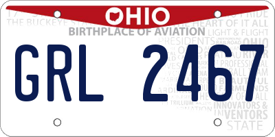 OH license plate GRL2467