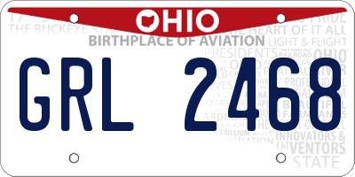 OH license plate GRL2468
