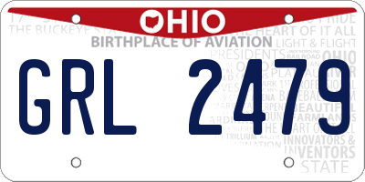 OH license plate GRL2479