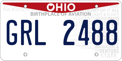 OH license plate GRL2488