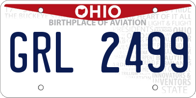 OH license plate GRL2499