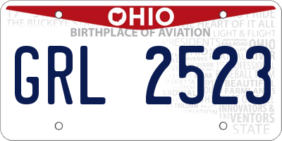 OH license plate GRL2523