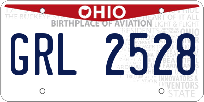 OH license plate GRL2528