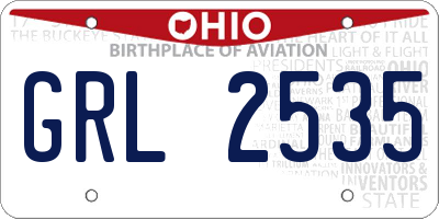 OH license plate GRL2535