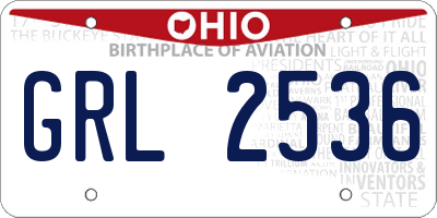 OH license plate GRL2536