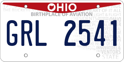 OH license plate GRL2541