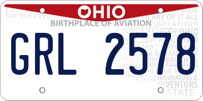 OH license plate GRL2578