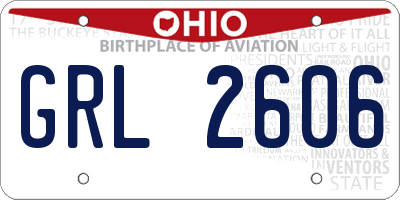 OH license plate GRL2606
