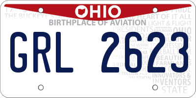 OH license plate GRL2623