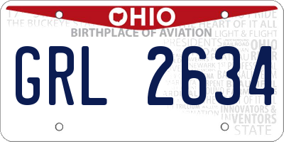 OH license plate GRL2634