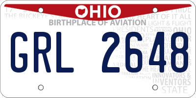 OH license plate GRL2648