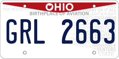 OH license plate GRL2663