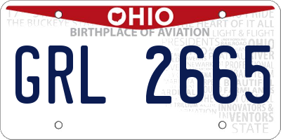 OH license plate GRL2665