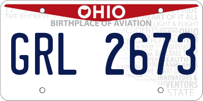 OH license plate GRL2673