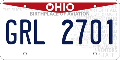 OH license plate GRL2701