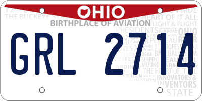 OH license plate GRL2714
