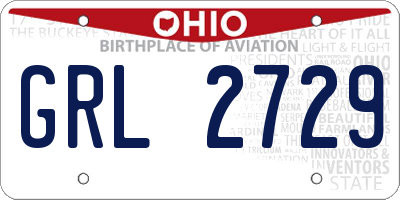 OH license plate GRL2729