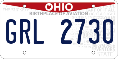 OH license plate GRL2730
