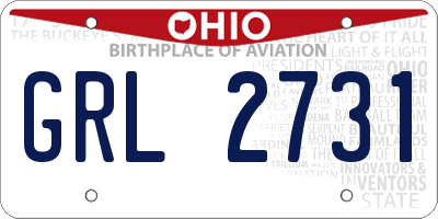 OH license plate GRL2731