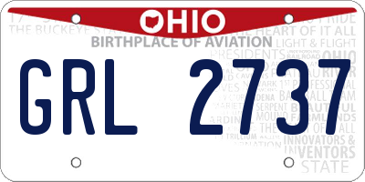 OH license plate GRL2737