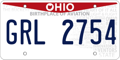 OH license plate GRL2754