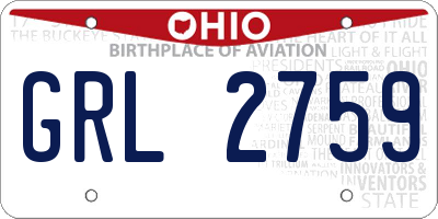 OH license plate GRL2759
