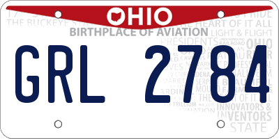 OH license plate GRL2784