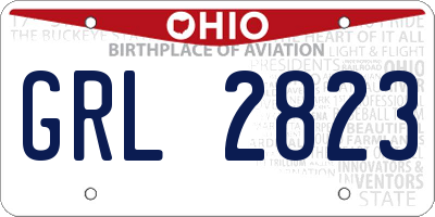 OH license plate GRL2823