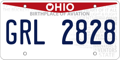 OH license plate GRL2828