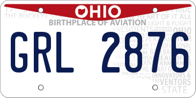 OH license plate GRL2876