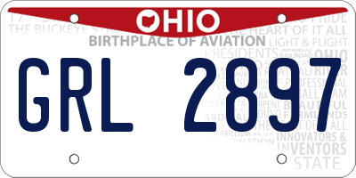 OH license plate GRL2897